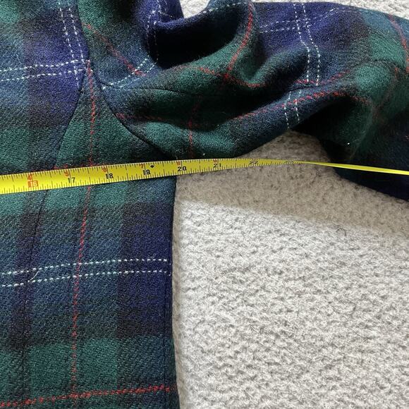 Pendleton Blazer Women 14 Black Watch Vintage Virgin Wool Green Plaid 70s Preppy - Picture 13 of 16